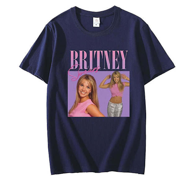 Britney Spears Vacker foto T-shirt dam Hipster bomull Casual kvinnlig Harajuku kortärmade toppar t-shirt Dark Gary XL