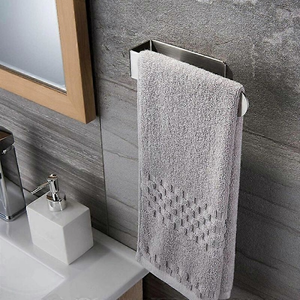 Elegant Pladsbesparende Håndklædeholder, Selvklæbende Uden Boring Rustbeskyttelse Rustfrit Stål til Badeværelser, Køkkener, Moderne Design SUS304