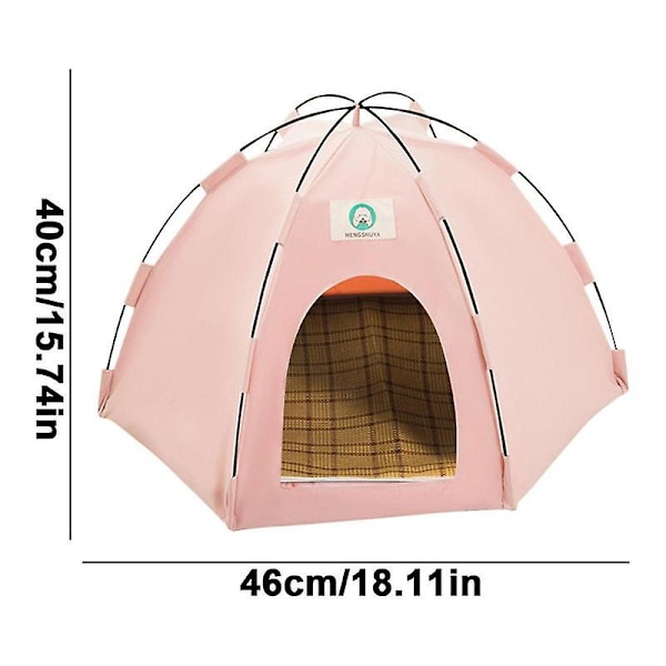 Hundcampingtält Tipitält för husdjur Hopfällbar katt tipi Andas kattsäng Grottkatt Lektält Sommar katthus för katter Hundar Gray M