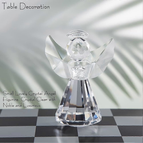 Krystal Engel Figur Samling Smuk Glas Ornament Sød Statue Boligindretning Bord Dyr Samlerobjekt Gave til Skrivebord