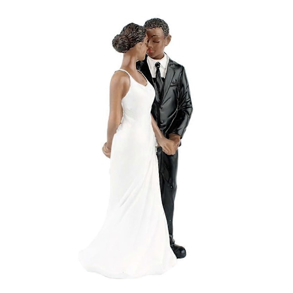 Bryllup Resin Brudgom Brud Sort Par Figur Kage Stand Topper Dekoration