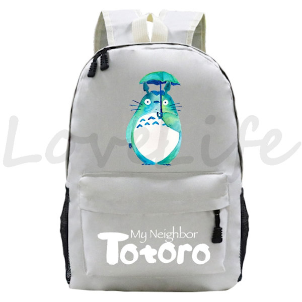 Min granne Totoro Ryggsäckar Anime Ryggsäck Mochila Pojkar Flickor Tecknade Skolväskor Studenter Bokväska Teenage Laptop Reseväska style 8
