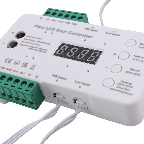 Bevægelsessensor LED Trappe Pixel Lys Controller RGB LED Controller med Dagslyssensor Trappebelysning