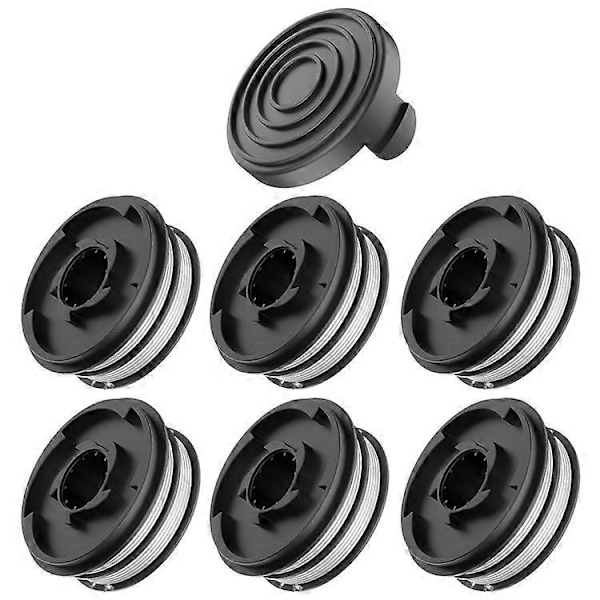 Kompatibel med Einhell RTV 400 / RTV 550 / RTV 550 / 1 Gräsklippare 6 Spole + 1 Lock Reservdel, 3405685 / TLE-02-1
