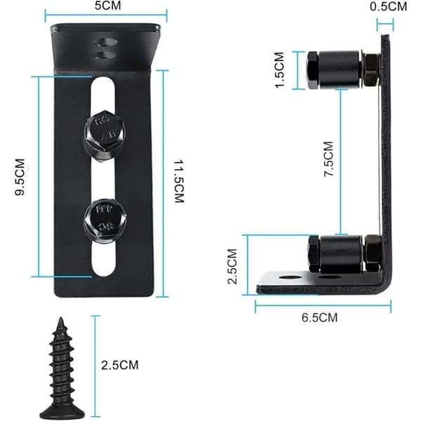 Rullguide för skjutdörr i metall – 2 rullar – Justerbart system – Svart – Enkel installation