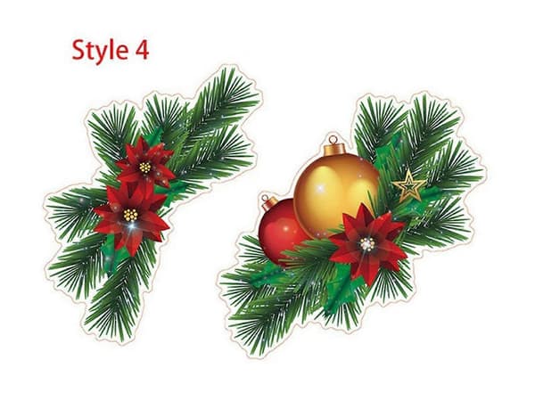 2 Set Julgransväggdekal Självhäftande Dekal Stil 4
