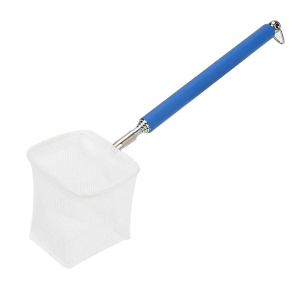 Justerbar Mini Fiskenet Stang til Akvarium Tank Rejer 20-57.5cm Udtrækkelig (Blå Firkant)