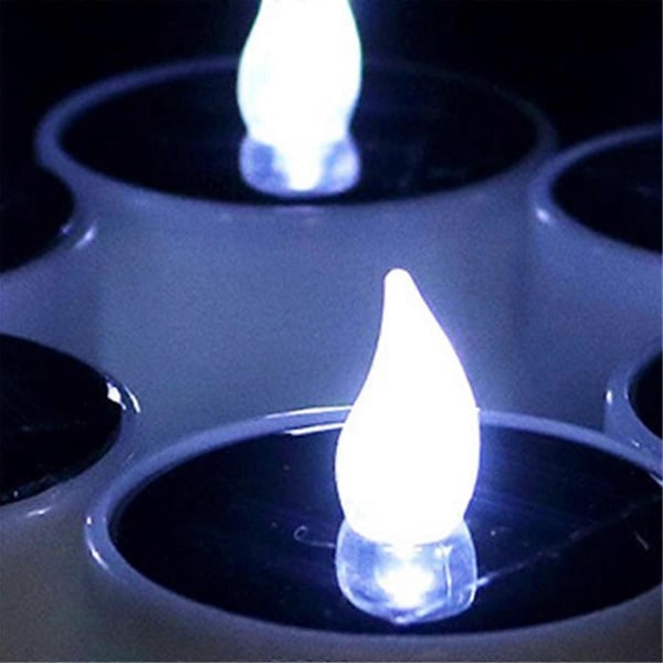 Solcellsdrivna LED-ljus Utomhus Vattentäta Flamlösa Solcellslampor Uppladdningsbara Ljus För Bröllop Trädgårdsdekoration A