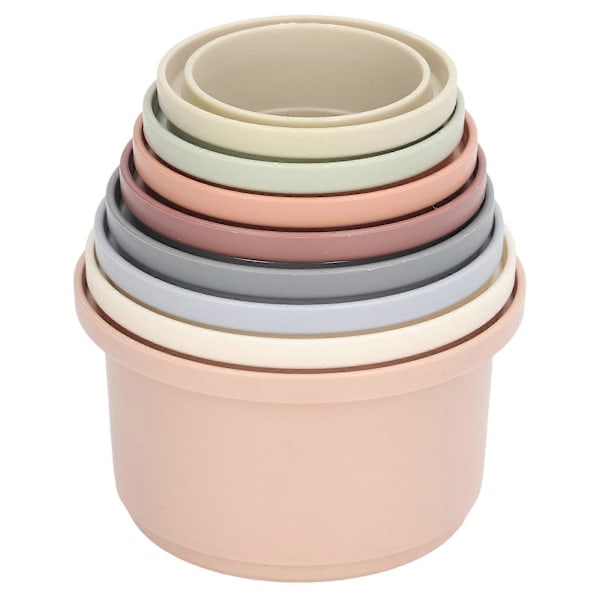 8 stk. stablekopper, fargelæring, rike farger, moderne design, morsomme pedagogiske leker for babyshower-gaver, badeleker