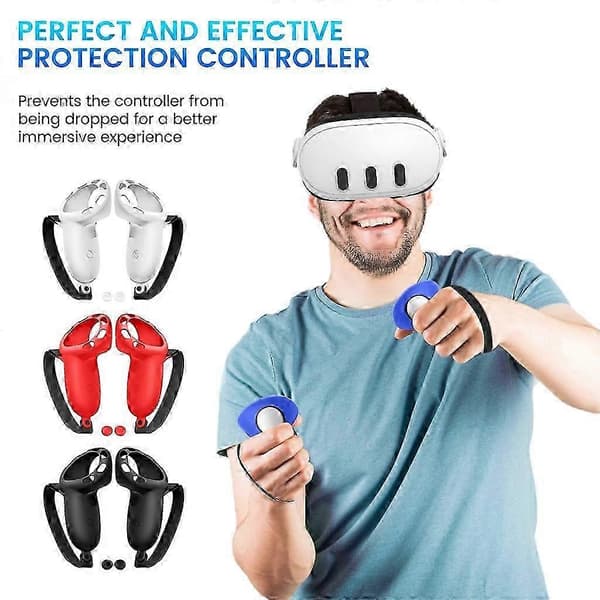Silikongreppskydd & Rem för Meta Quest 3 Skyddskåpa Touch Controllers VR-Tillbehör