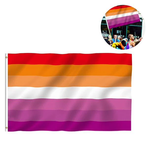 Lesbisk Pride Regnbueflag, Falmesikkert og Levende Farve Dobbelt Syet