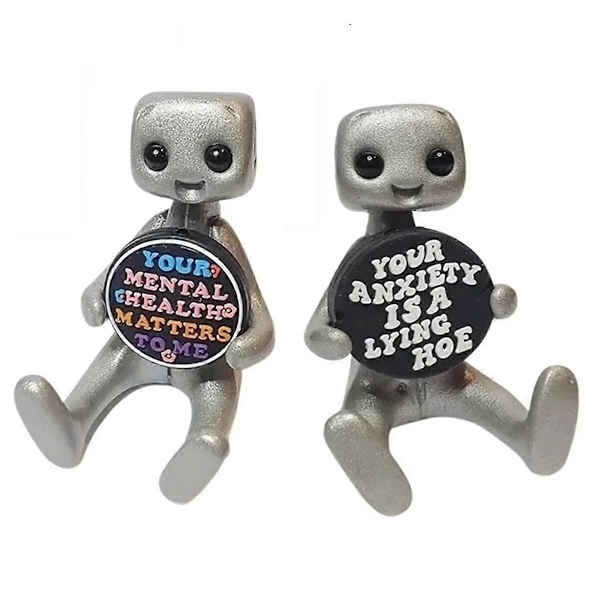 Din angst er en løgnaktig hore robot søt liten figur mental helse resin skrivebord hjemmekontor skrivebordsvenn