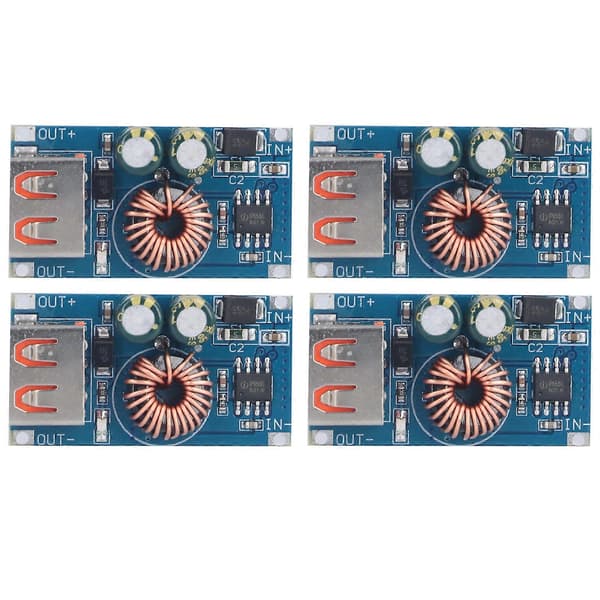 4 stk. StepDown-moduler Justerbare DC-omformere for telefonlading, billading, dashbordkamera strømforsyning