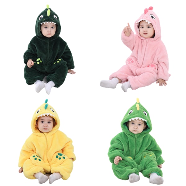 Qile Rabbits nya höst- och vinterstylingkläder för djur i två lager för 0-3-åriga bebisar är söt och bekväm dubbelsidig sammetsoverall dark green 59-66cm