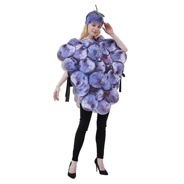 Halloween Vuxen Rolig Cosplay Frukt Grönsakskostym Banan Carnival Dress Up Outfit Parfest Purim Fancy Dress Scenshow grape