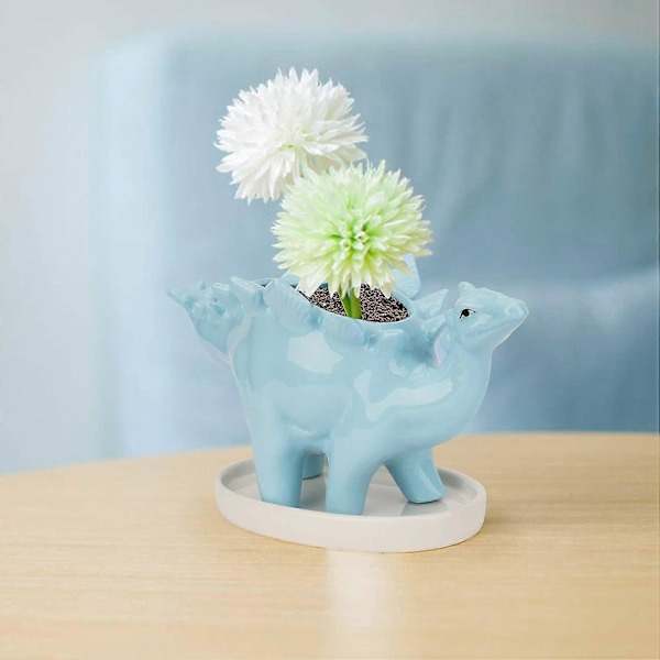 2024 Keramisk Suckulentkruka, Dinosaurie-kruka, Kaktusblomkrukor Med Fat, Mini Söt Djur Inomhus