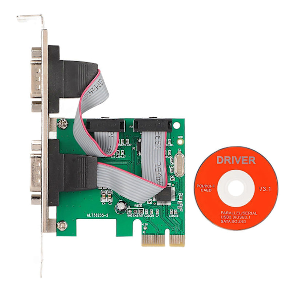 Pcie-laajennuskortti PCIE-sarjakortti Tietokoneen pöytäkone COM-portti PCIE - RS232-liitäntään Kaksoissarjaliitäntäinen laajennuskortti
