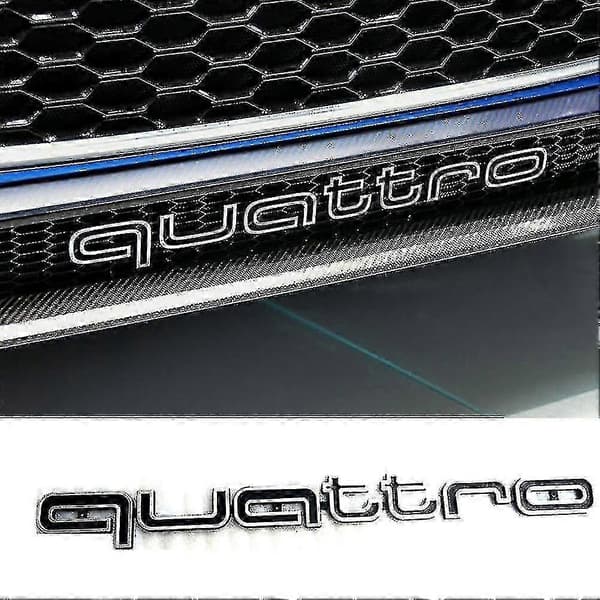 Cool Quattro Logo Badge Emblem Bilsticker Frontgrill Nedre Trim Til Aud-i A6 A7