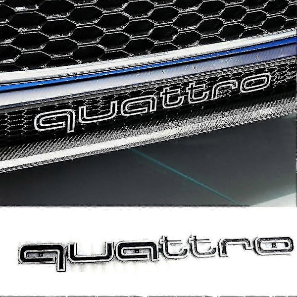 Cool Quattro Logobadge Emblem Bilsticker Frontgrill Nedre Trim För Aud-i A6 A7