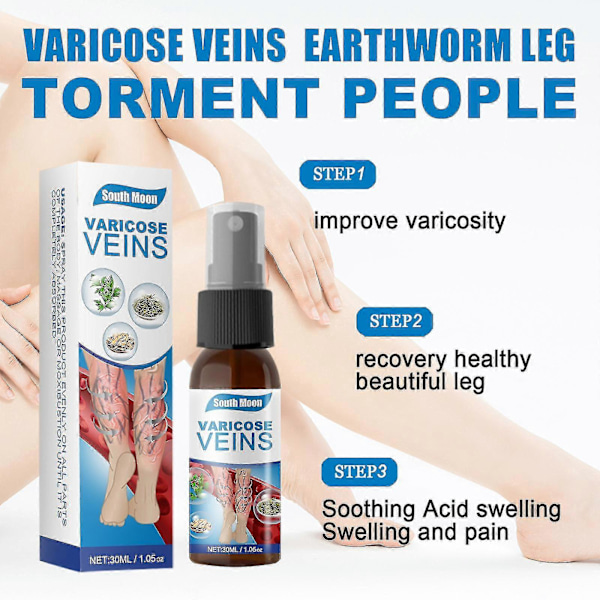 30 ml Varicose Åreknuder Massage Spray Udglattende Vaskulære Knuder Udglattende Jordorm Ben Aktiverende Spray