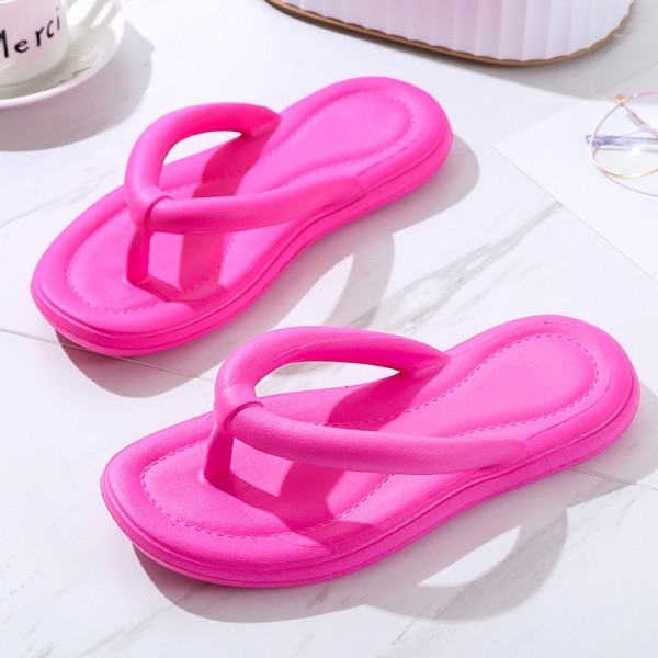 Regnbågsfärg Flip Flops Dam Ytterkläder Sommar Hjärta Strandsandaler Mjuk sula Tofflor Inomhus Paltform EVA Dam Skor Tofflor Rose Red--B 40-41(25-25.5CM)