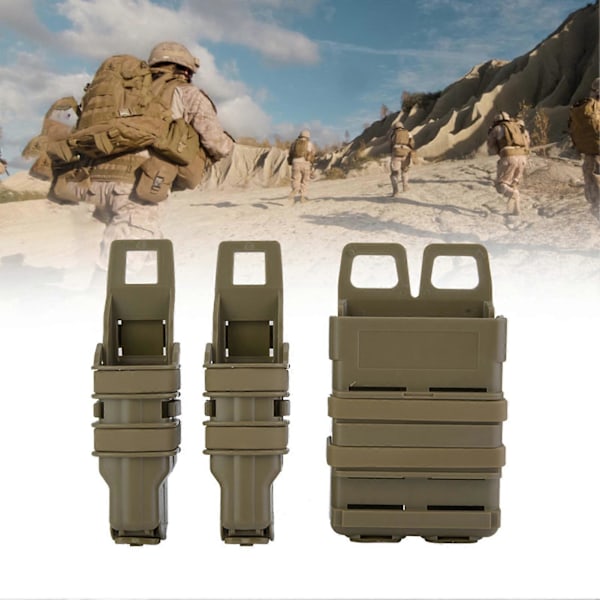Taktisk Molle Hölster Magasinväska Gevär Pistol Magasin Ficka Set för Militär Jakt (Sandfärg)