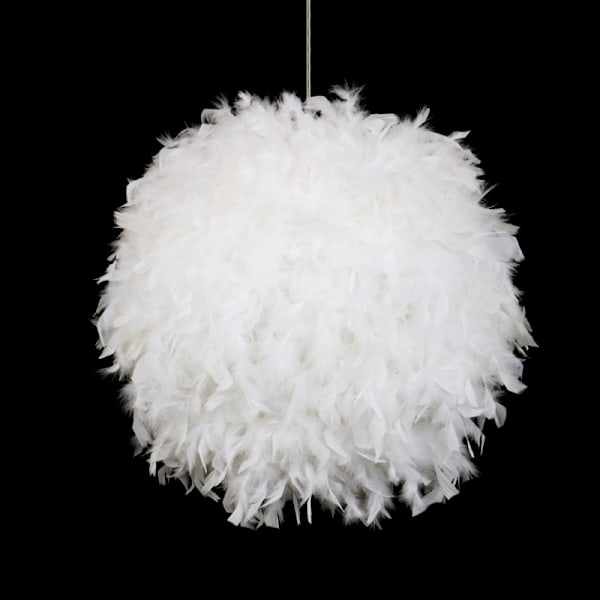 Kreativ loftslampe med fjeder i lysekrone-stil til børneværelse, café eller bar, ydre diameter 30 cm