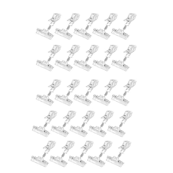 25-pack Plast Skyltklämma Roterbar Klämma-på Hållare Display Klämhållare Ställ Prisvisning