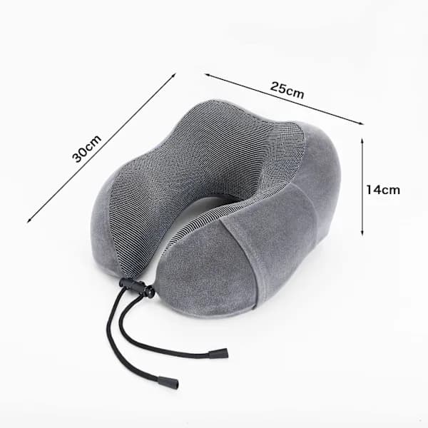 Rese Nackkudde Memory Foam Mjuk Bekväm Stöd Rese Flyg Nackkudde, U-formad Sovkudde Grå