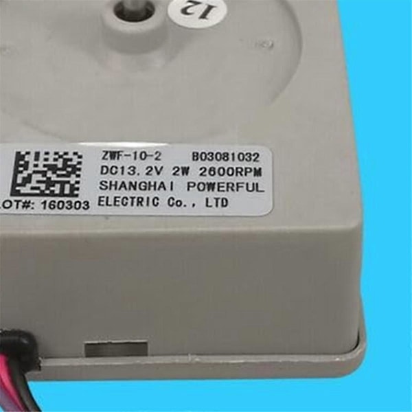 DC-moottoripuhallin Duble-Door -jääkaappiin, puhallinmoottori ZWF-10-2 B03081032 DC13.2V 2W