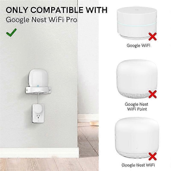 Kompatibel med Nest WiFi Pro Väggmonteringsfäste Intelligent Högtalare Väggförvaringsfäste Bas, 1 st