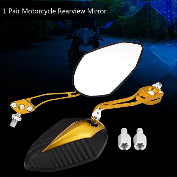 Par 8mm 10mm Universal Motorcykel Backspegel Sidospeglar Gul
