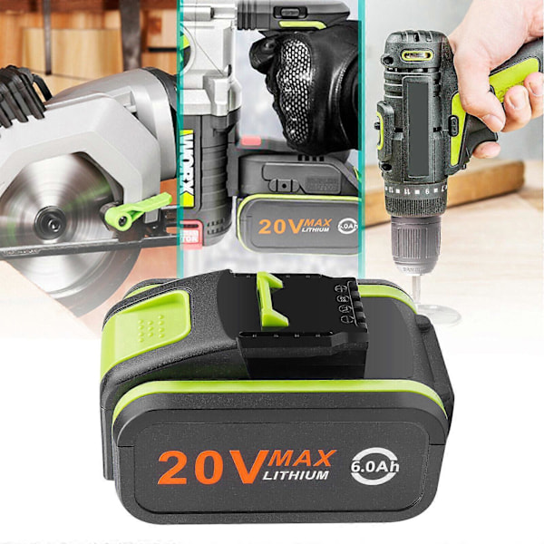6.0Ah 20V Li-ion Batteri Til Worx WA3551 WA3553 WA3551.1 WA3553.1 WA3553.2 WA364