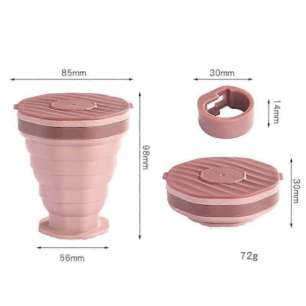 220ml Hopfällbar Campingmugg Med Lock 1st