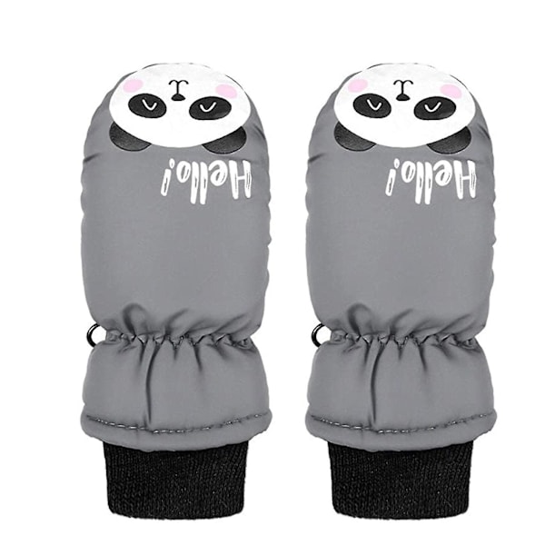 1 par vinter utomhushandskar för barn Toddler Barn Baby Pojkar Flickor Skidhandskar Vattentät Sport Snövantar Gray