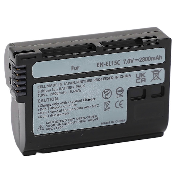 Genopladeligt digitalt kamera batteri 2800mAH til Z5 Z6 Z6 II Z7 Z7II Z8 D7500 D7200 D7000 D850 D750 D500 D810a D610 D600
