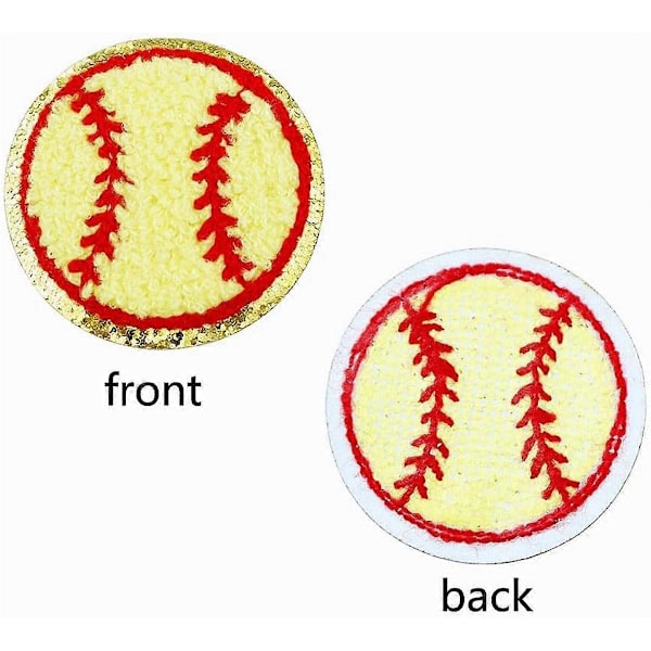 12 st Baseboll Patch Guldkanter Baseboll Applikation Baseboll Stryk på Patchar för DIY Klädreparation