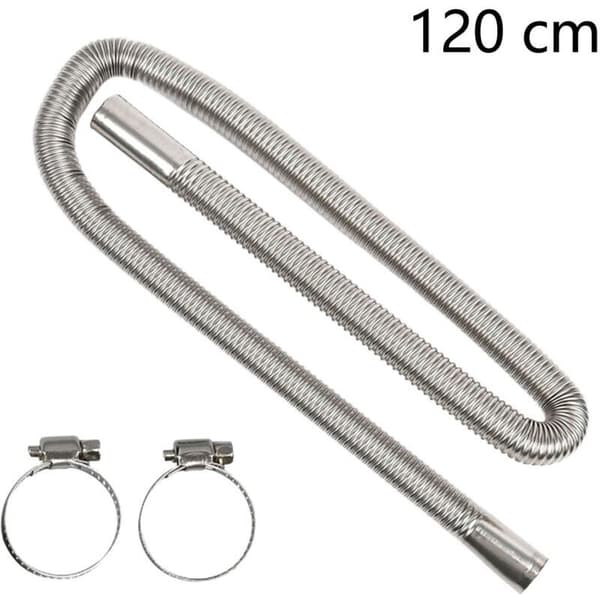 120 cm eksosrør for generator. Eksosrør i rustfritt stål. Tilleggsvarmer.