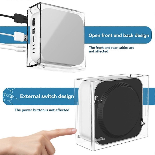 Akryl Stativ for Mac Mini M4 Under-Skrivebord Veggmontering