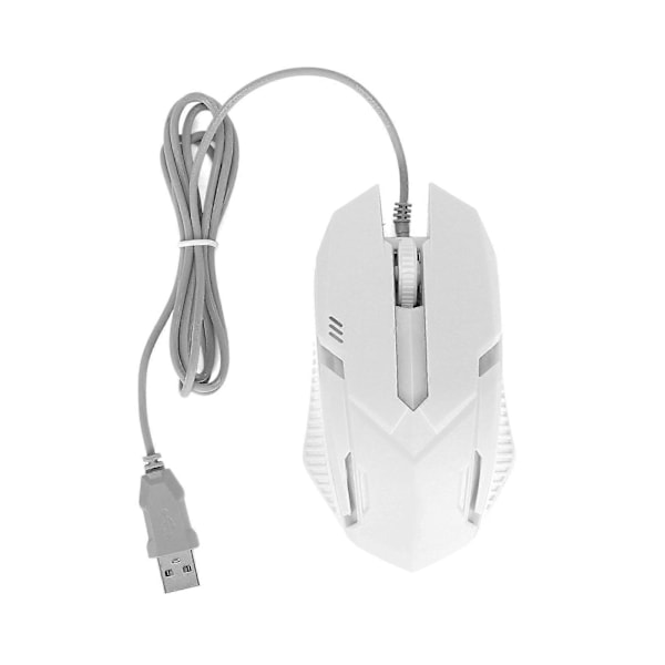 USB Mus M3 Bakgrunnsbelysning Modus Kablet Mus Ergonomisk Design Datamus for Macbook Laptop PC Hvit
