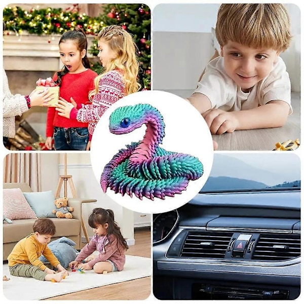 3D-printet slange fidget leketøy krystall fleksible ledd skrivebordsleker hjemmeinnredning perfekte gaver fo