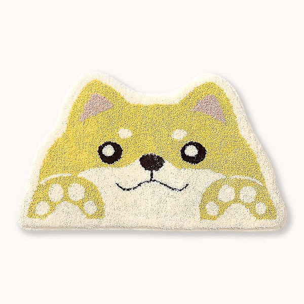 Tflycq 17,7" X 29,5" Hund Söt Badmatta Badrumsmatta Badmatta Halkfri mjuk duschmatta Plysch mikrofiber Vattenabsorberande Tjock Shaggy Golvmatta, Machin Dog