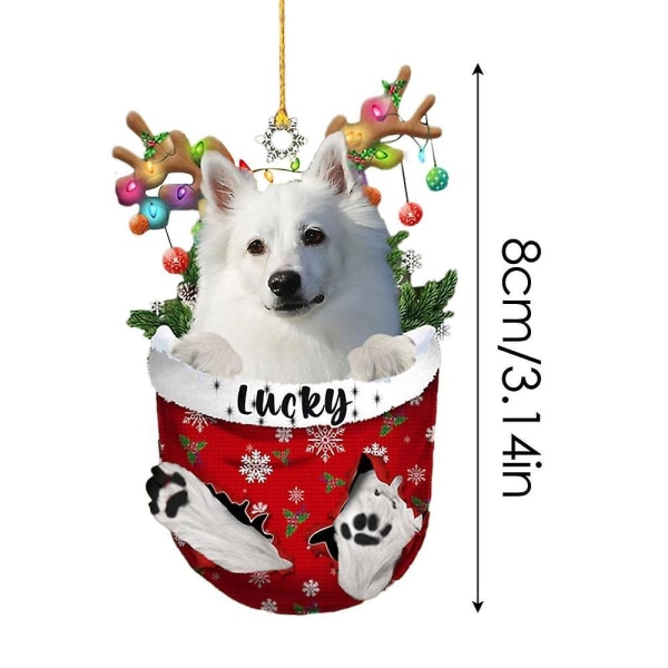 Akita Julprydnad Hund Julgran Prydnad Rolig Lovers Present Akita Hund Trädhängande Dekor Husdjurspresent till fönstersemester style 4