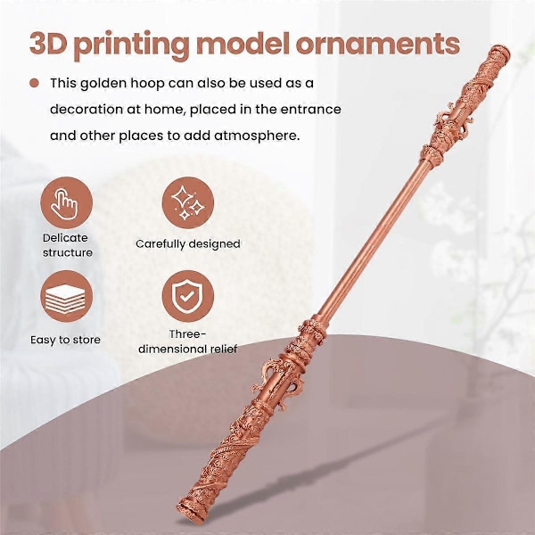 Sun 3D-printing Jingu Bang Hantverk Ornament Infällbar Modell Svart