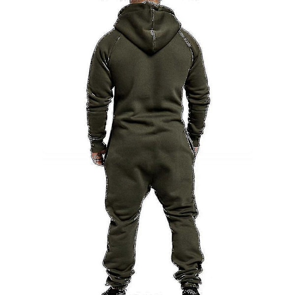 Herre Onesie Hættetrøje Lynlås Jumpsuit Vinter Casual Hætte Romper Playsuit