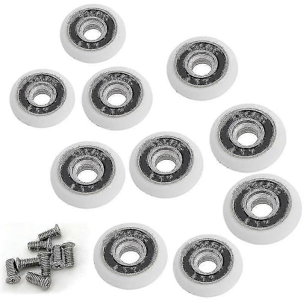 8 kappaleen sarja korvaavia pyöriä 19 mm halkaisijan suihkuoveen