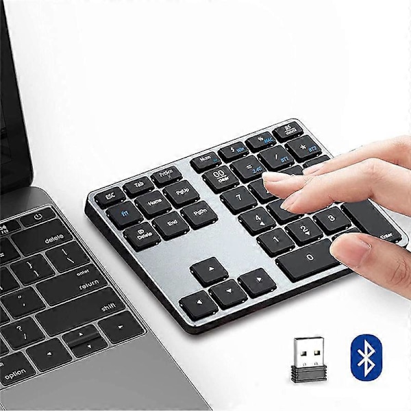 Bluetooth Numerisk Knappsats, 35 Tangenter Trådlös Numerisk Knappsats, Portabel Slim Bluetooth Numpad för Laptop, ,P