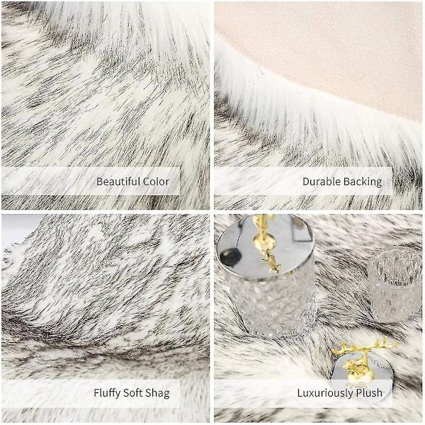 Tflycqluxury Mjukt Faux Fårskinn Cover Sittdyna Pad Plysch Pälsområde Mattor för sovrum, 2ft X 3ft, Vit