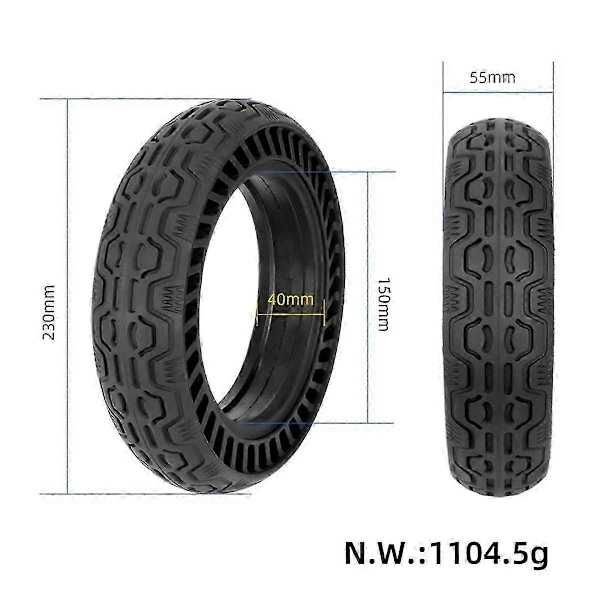 10x2.5-6.5 Solid Dekk Strip Hull Gummi Løpe-sikker Dekk Hul Dekk Honningkakesolid Dekk