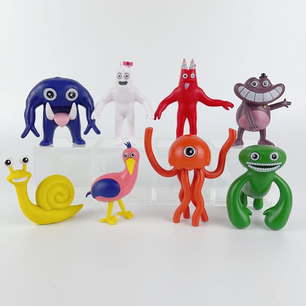 8-delars Set Handhållna Spelmonsterdockor Tecknade Perifera Ornament